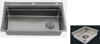 PILETA DE COCINA C/RELIEVE ORO ROSA DOBLE BACHA C/ACCESORIOS H-10045TDC-VRG 1000*450*230
